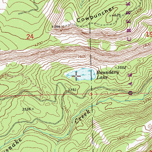 Topographic Map of Boundary Lake, WA