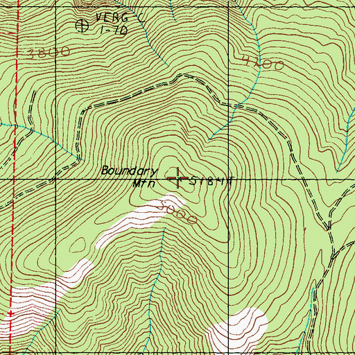 Topographic Map of Boundary Mountain, WA