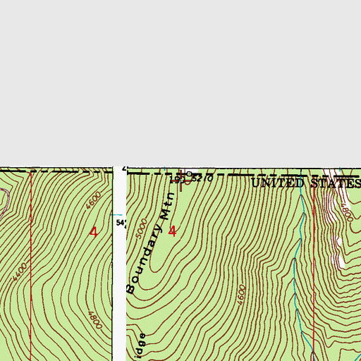 Topographic Map of Boundary Mountain, WA