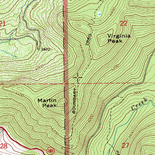 Topographic Map of Boundary Trail, WA