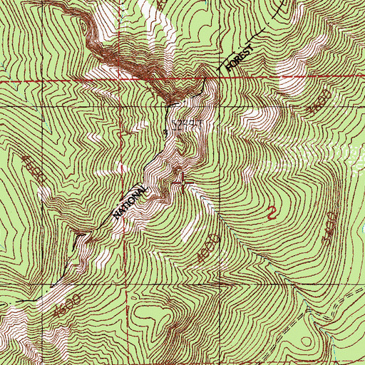Topographic Map of Boundary Trail, WA