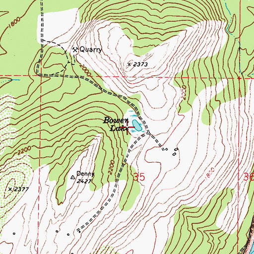Topographic Map of Bowen Lake, WA
