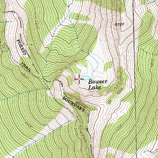 Topographic Map of Bowser Lake, WA