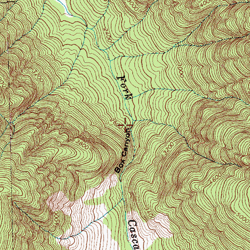 Topographic Map of Box Canyon, WA