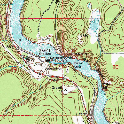 Topographic Map of Box Canyon, WA