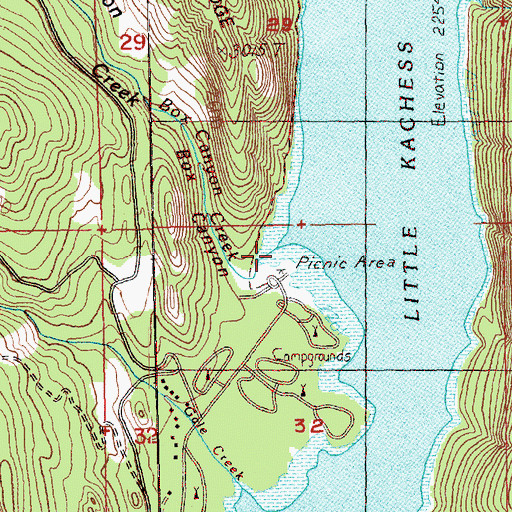 Topographic Map of Box Canyon Creek, WA