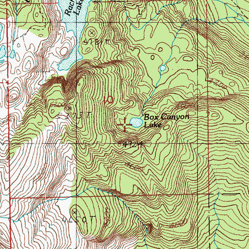Topographic Map of Box Canyon Lake, WA