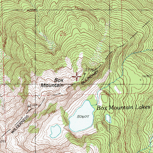 Topographic Map of Box Mountain, WA