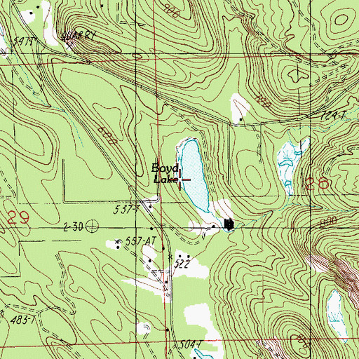Topographic Map of Boyd Lake, WA