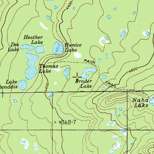 Topographic Map of Brader Lake, WA