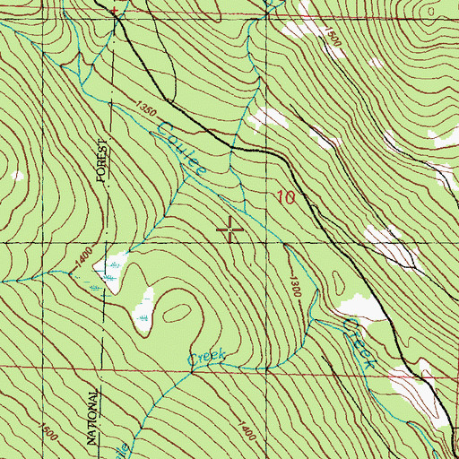 Topographic Map of Branch Creek, WA