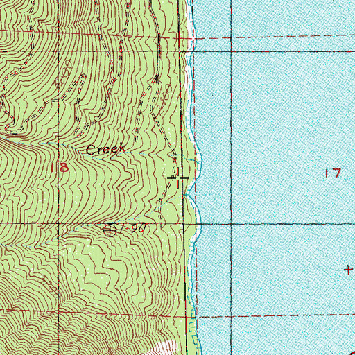 Topographic Map of Branch Creek, WA