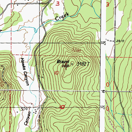 Topographic Map of Brazel Hill, WA