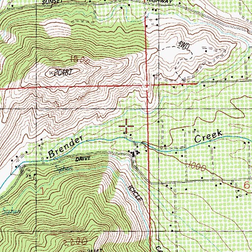 Topographic Map of Brender Canyon, WA
