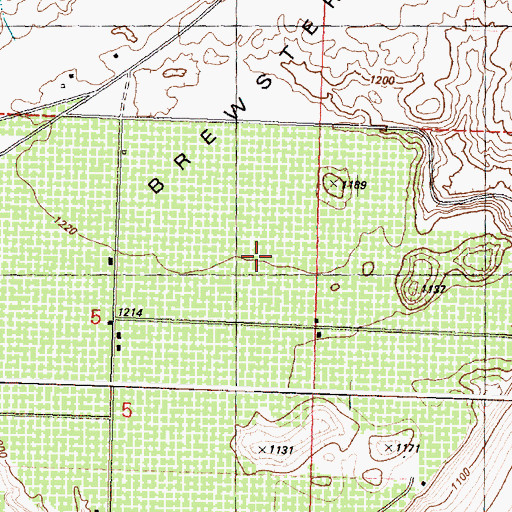 Topographic Map of Brewster Flat, WA