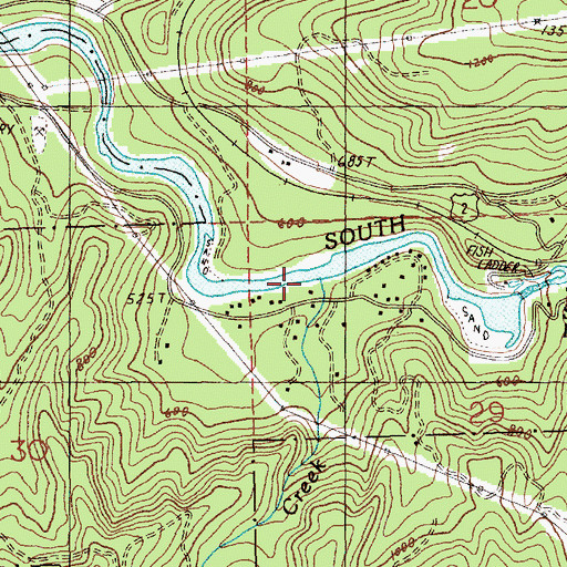 Topographic Map of Bridal Veil Creek, WA