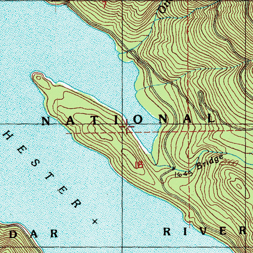 Topographic Map of Bridge Creek, WA