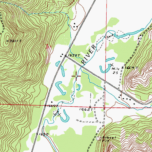 Topographic Map of Bridge Creek, WA
