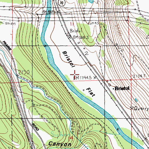 Topographic Map of Bristol Flat, WA