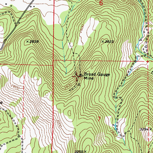 Topographic Map of Broad Gauge Mine, WA