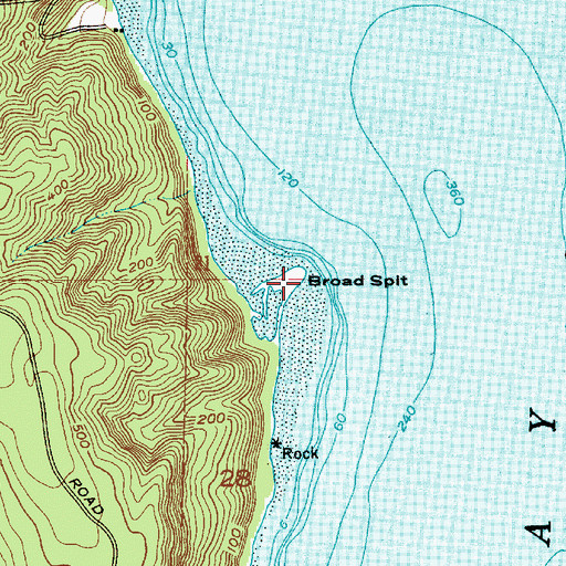 Topographic Map of Broad Spit, WA