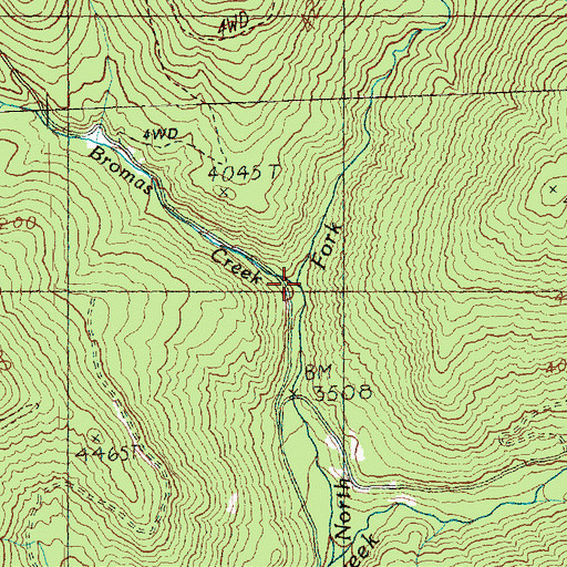 Topographic Map of Bromas Creek, WA
