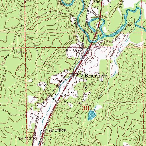 Topographic Map of Brierfield, AL