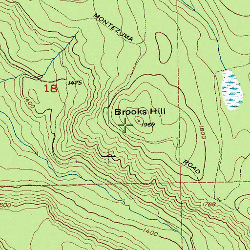 Topographic Map of Brooks Hill, WA