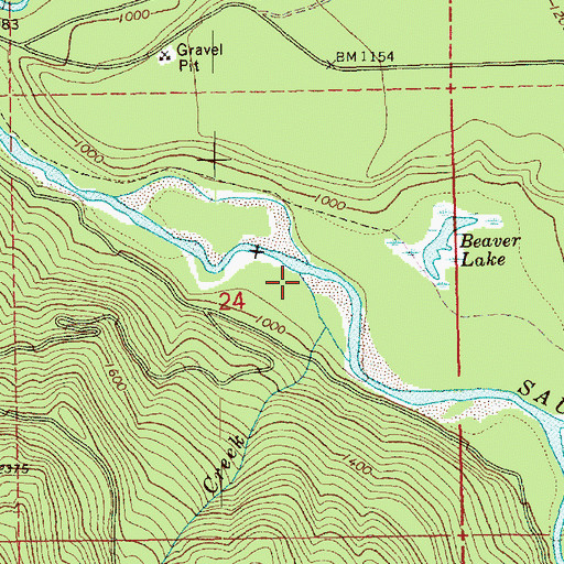 Topographic Map of Brown Creek, WA