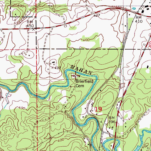 Topographic Map of Brierfield Cemetery, AL