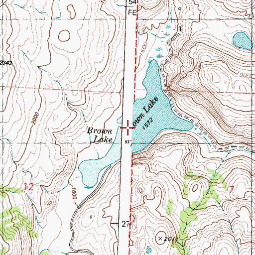 Topographic Map of Brown Lake, WA
