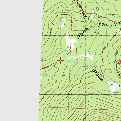 Topographic Map of Brown Meadows Creek, WA