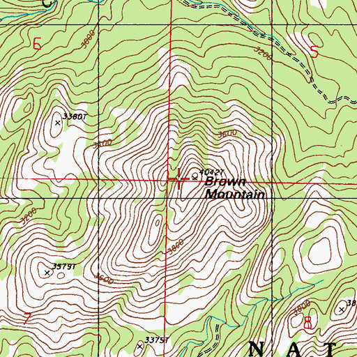 Topographic Map of Brown Mountain, WA