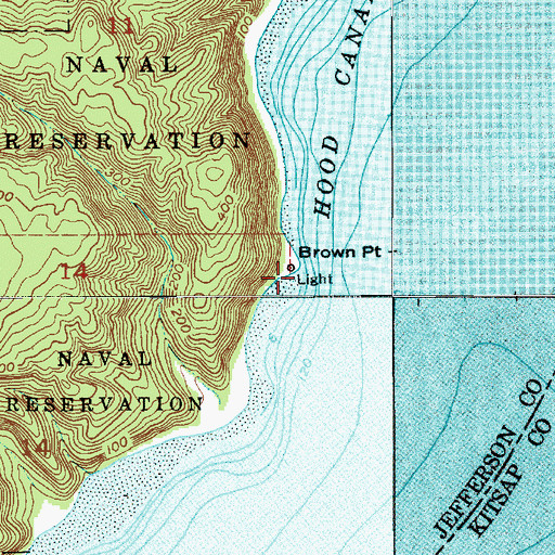 Topographic Map of Brown Point, WA