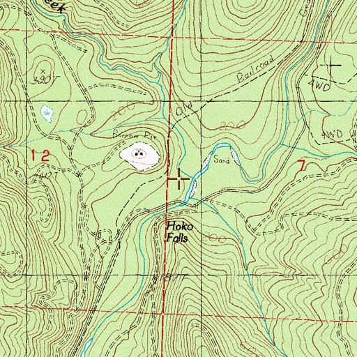Topographic Map of Brownes Creek, WA