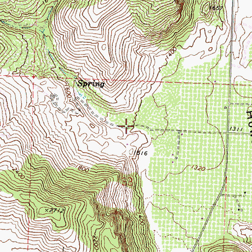 Topographic Map of Brownfield Canyon, WA