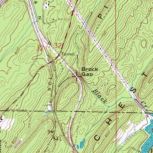 Topographic Map of Brock Gap, AL