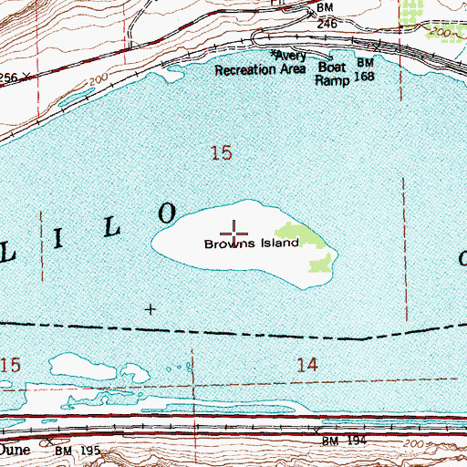 Topographic Map of Browns Island, WA