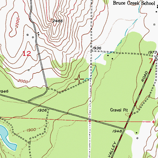 Topographic Map of Bruce Creek, WA