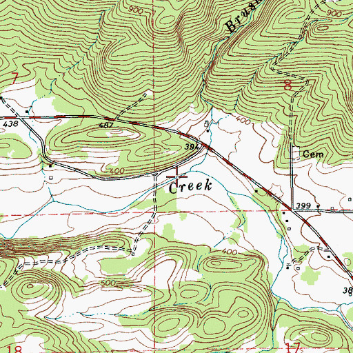Topographic Map of Brush Creek, WA
