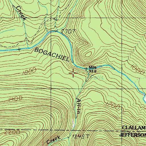 Topographic Map of Brush Creek, WA