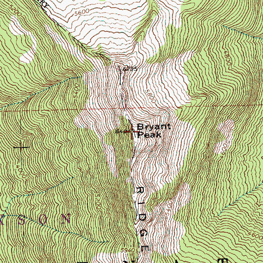 Topographic Map of Bryant Peak, WA