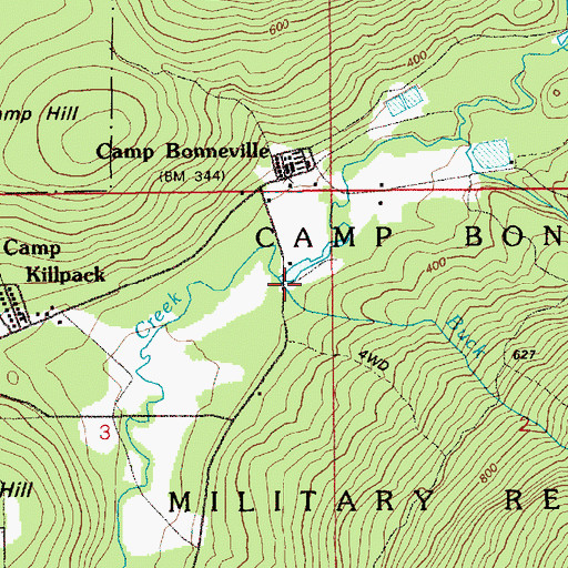Topographic Map of Buck Creek, WA