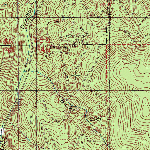 Topographic Map of Buck Creek, WA
