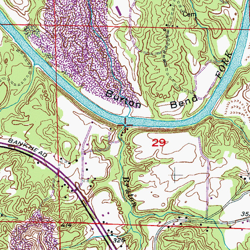Topographic Map of Bruton Creek, AL