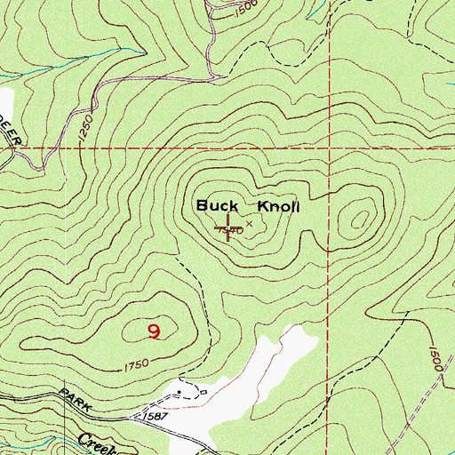 Topographic Map of Buck Knoll, WA