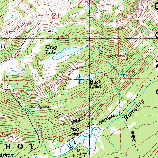 Topographic Map of Buck Lake, WA