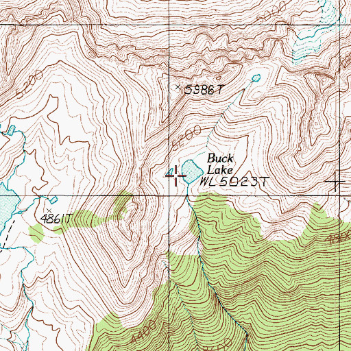 Topographic Map of Buck Lake, WA
