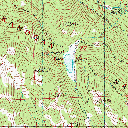 Topographic Map of Buck Lake, WA