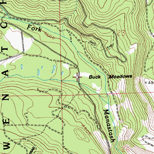 Topographic Map of Buck Meadows, WA